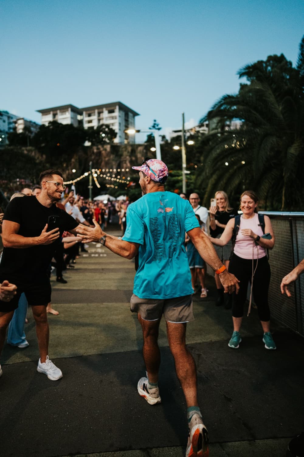 Lachlan mid-run during the 58-day marathon challenge.